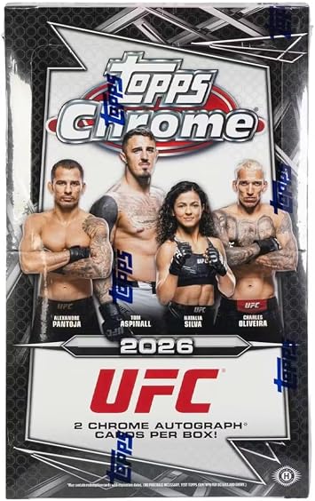 2026 Topps Chrome UFC Hobby Trading Card Box 2 Autographs Per Trading Card Box