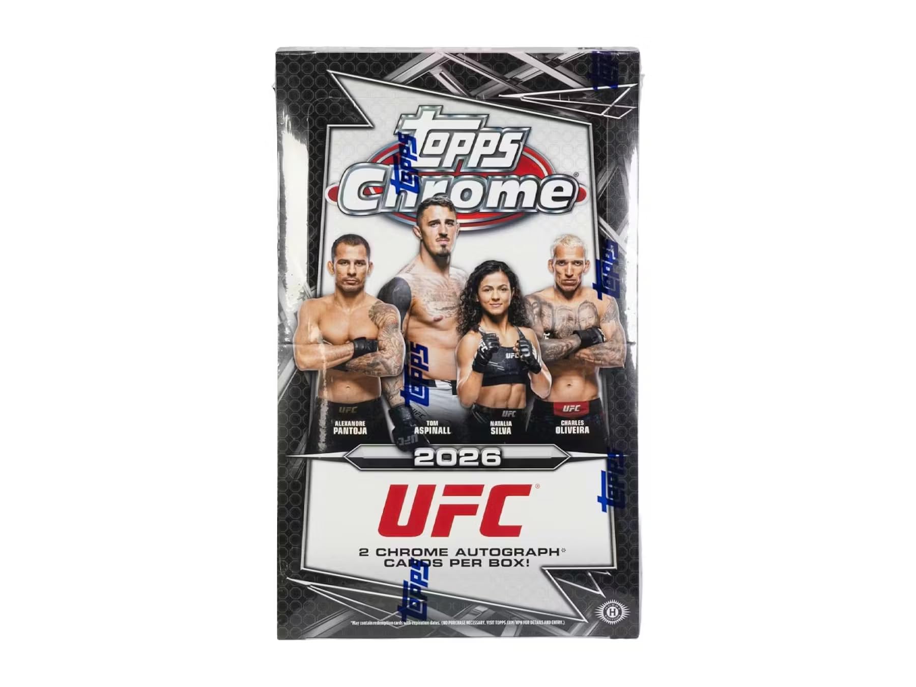 2026 Topps Chrome UFC Hobby-Sammelkartenbox (2 Autogramme pro Sammelkartenbox)