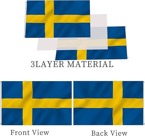 Miniatura 10 de Bandera albanesa de Albania de 3 x 5 pulgadas, doble cara, banderas nacionales de país para exteriores, material de nailon grueso de 3 capas con 2