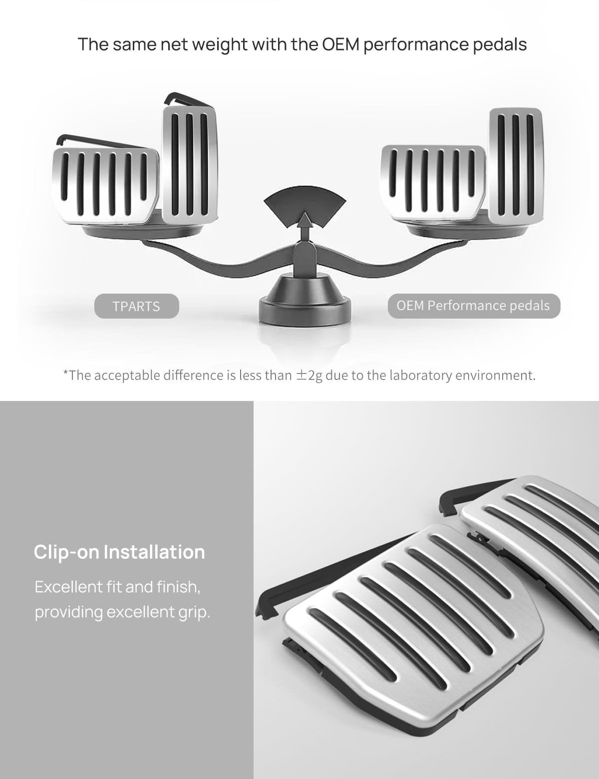 TPARTS Alluminio Self-Flip Lock Performance Pedali Set Acceleratore Freno Pedali Copertura per Tesla Model 3 Highland 2024+/Model Y Juniper 2025+Protezione Antiscivolo Accessori Pedale Pad Ricambio