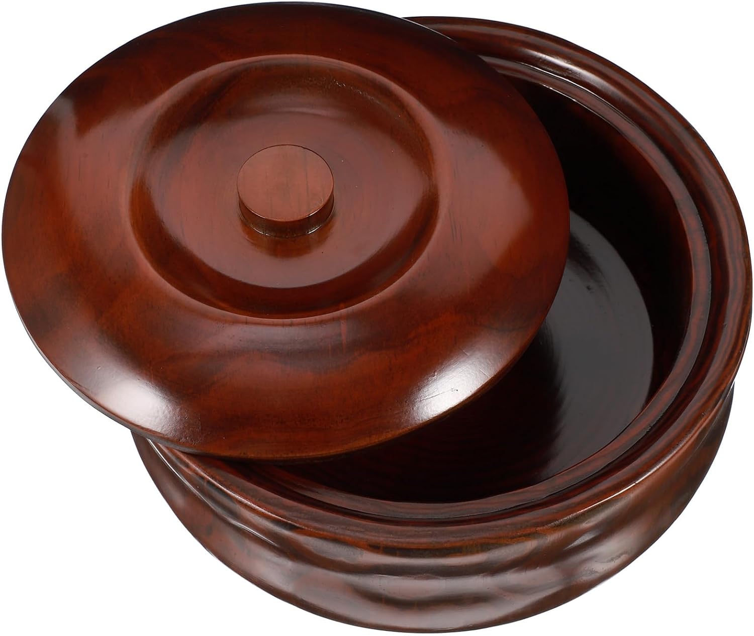 Wooden Snacks Bowl with Lid 22-23x7.5cm Coffee Fruit Bowl Wooden Serving Tray for Home Kitchen Dining Snack Storage