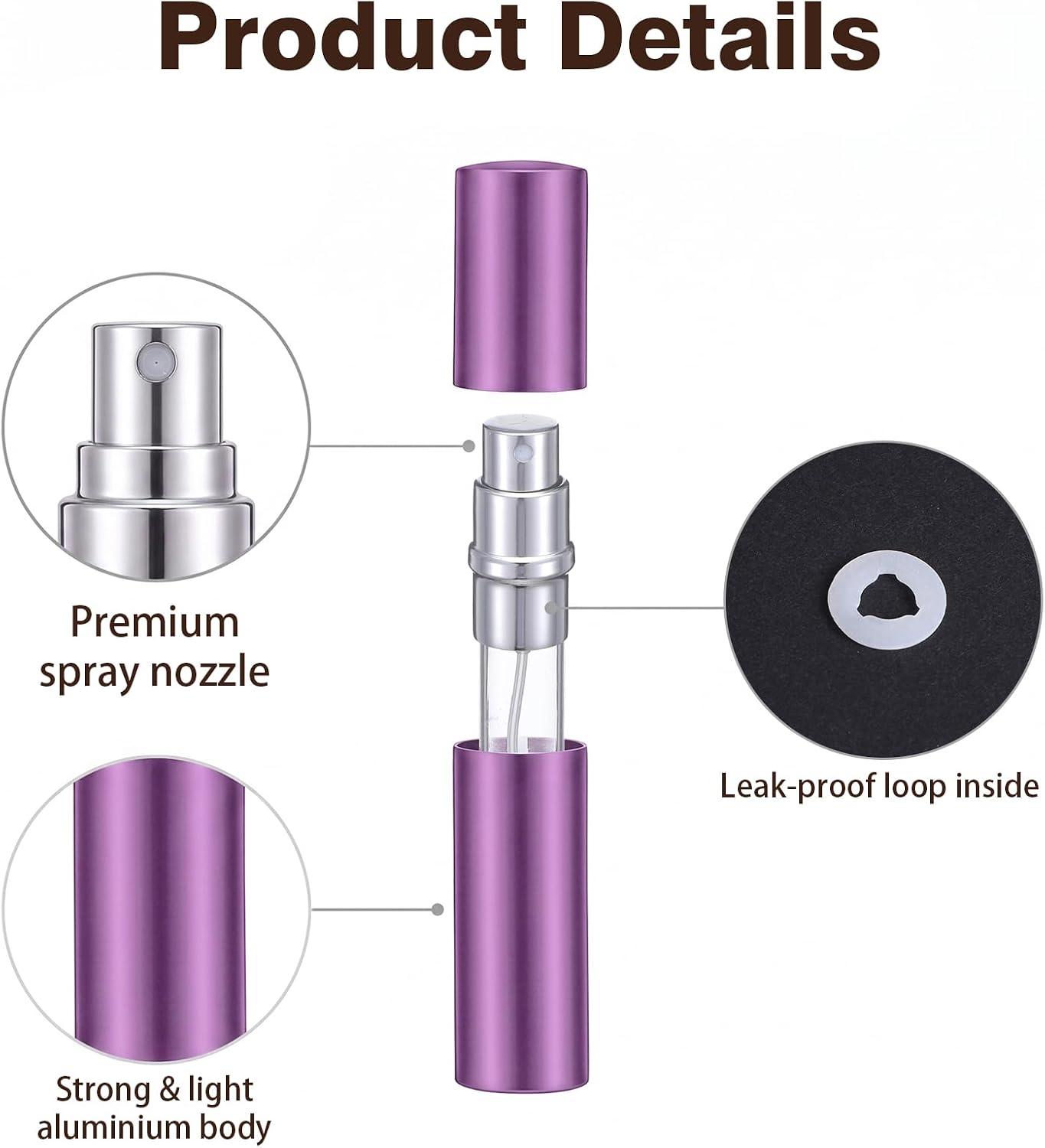 24 Pcs Refillable Perfume Bottles 5 ml Mini Atomizer Sprayer for Travel, Portable Glass Perfume Containers with Pump, Bulk Set for Outgoing (6 Colors, 8.5 x 1.9 cm)