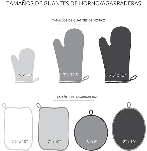 Miniatura 6 de KitchenAid Beacon Juego de manoplas de horno antideslizantes de dos tonos, color pistachoverde grafito, 5.5 x 8 pulgadas, 2 piezas