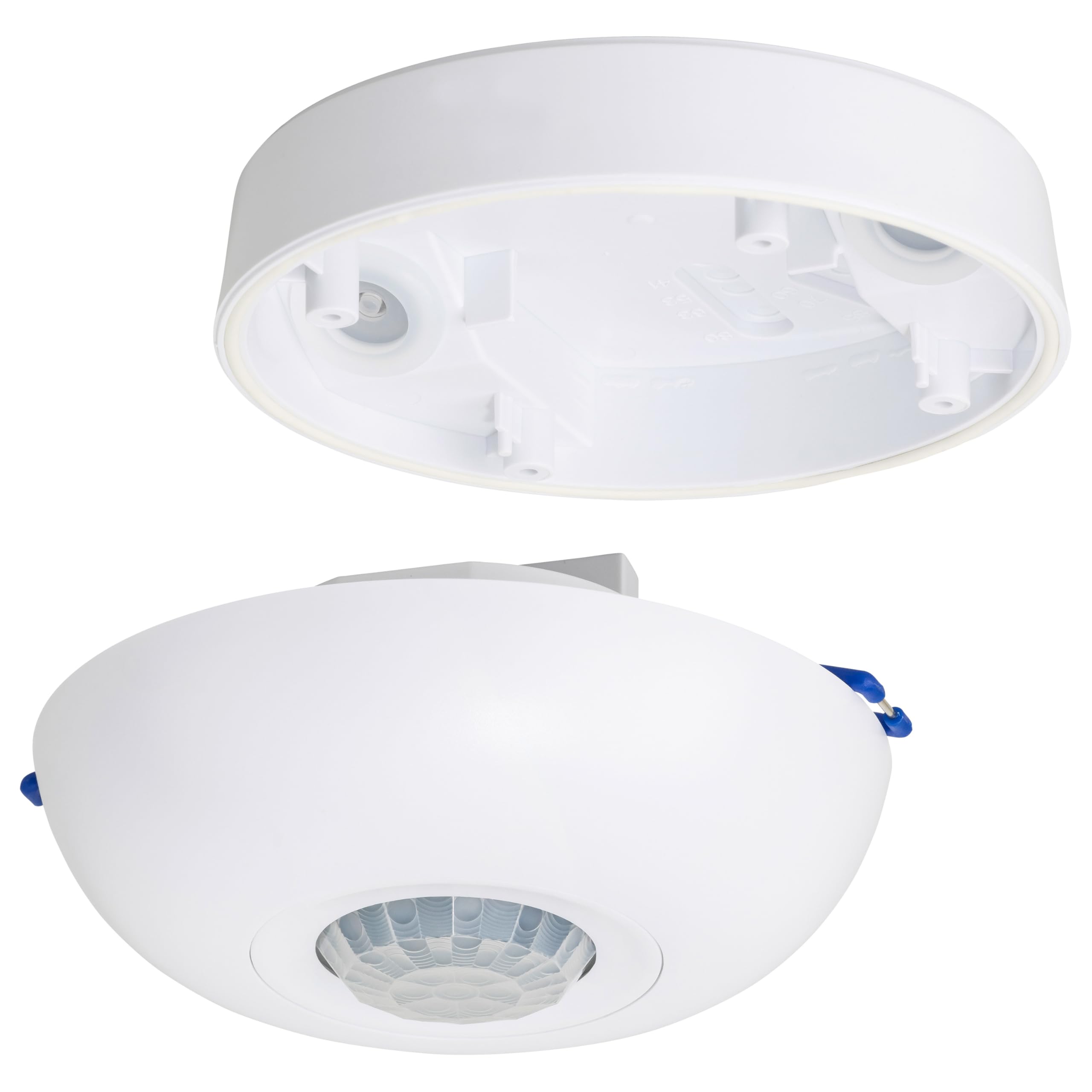 Sebson White Motion Sensor Indoor - Recessed Or Surface Mounted Ceiling Installation - Programmable Pir Sensor, Range 8M/360°, Led Compatible 1000W, 3-Wire