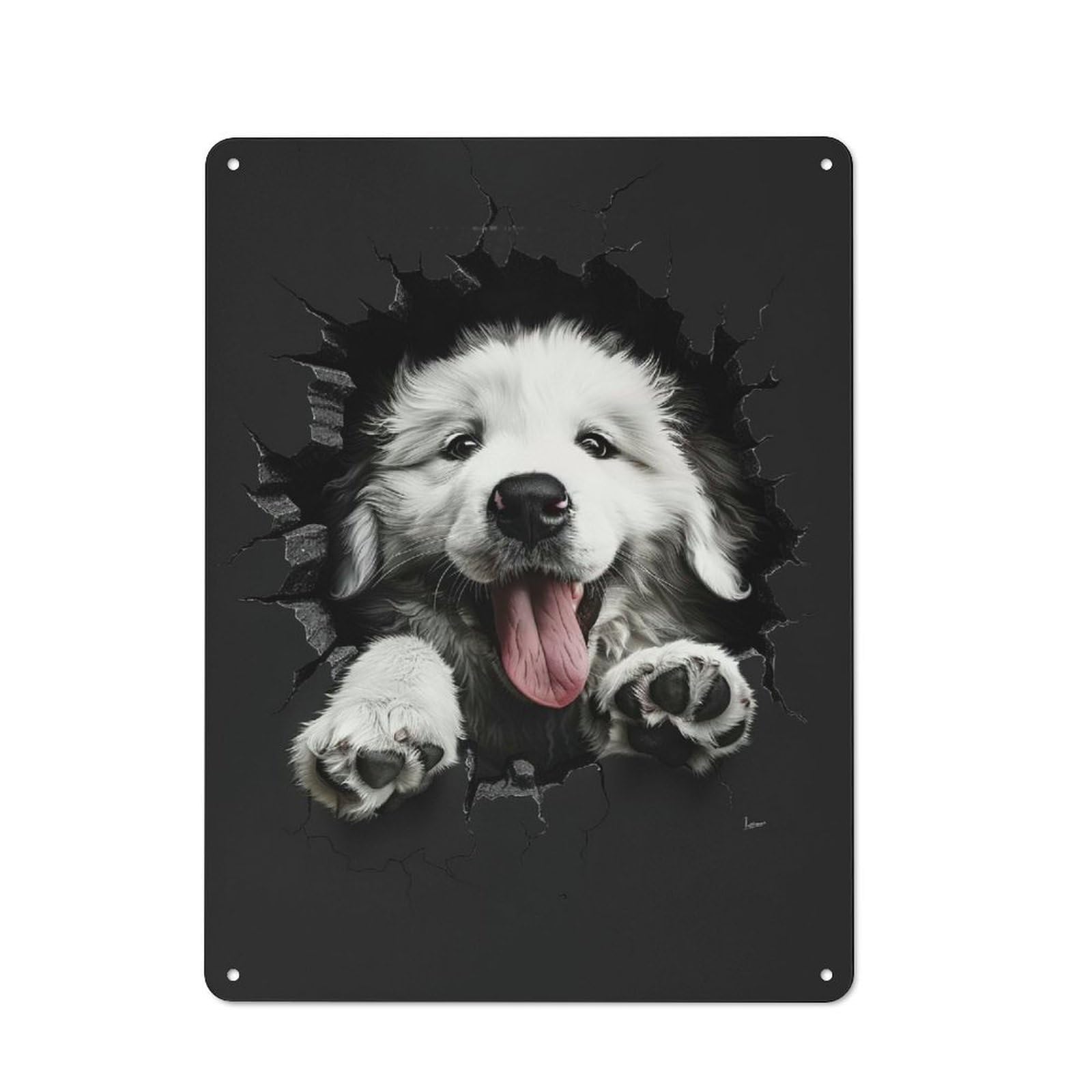 Junmoney Style-20 Great Pyreness Spaniel Retro Metal Sign 40X30cm For Dining Room Or Kitchen, Suited To Dining Room Decor Fans