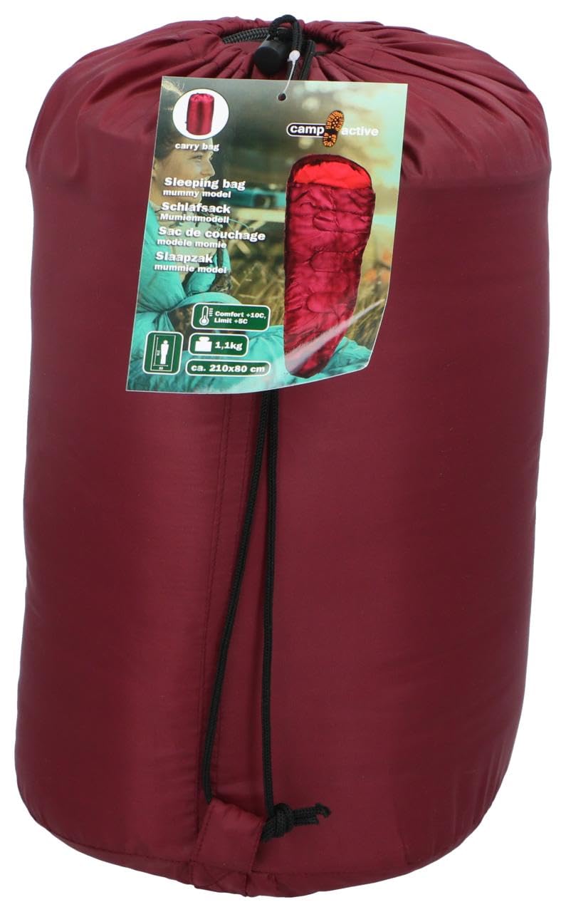 Camp Active Mummy Schlafsack - Sommerschlafsack für 5°C bis 10°C - EIN-Personen Schlafsack Erwaschene - für Festivals, Wandern und Camping
