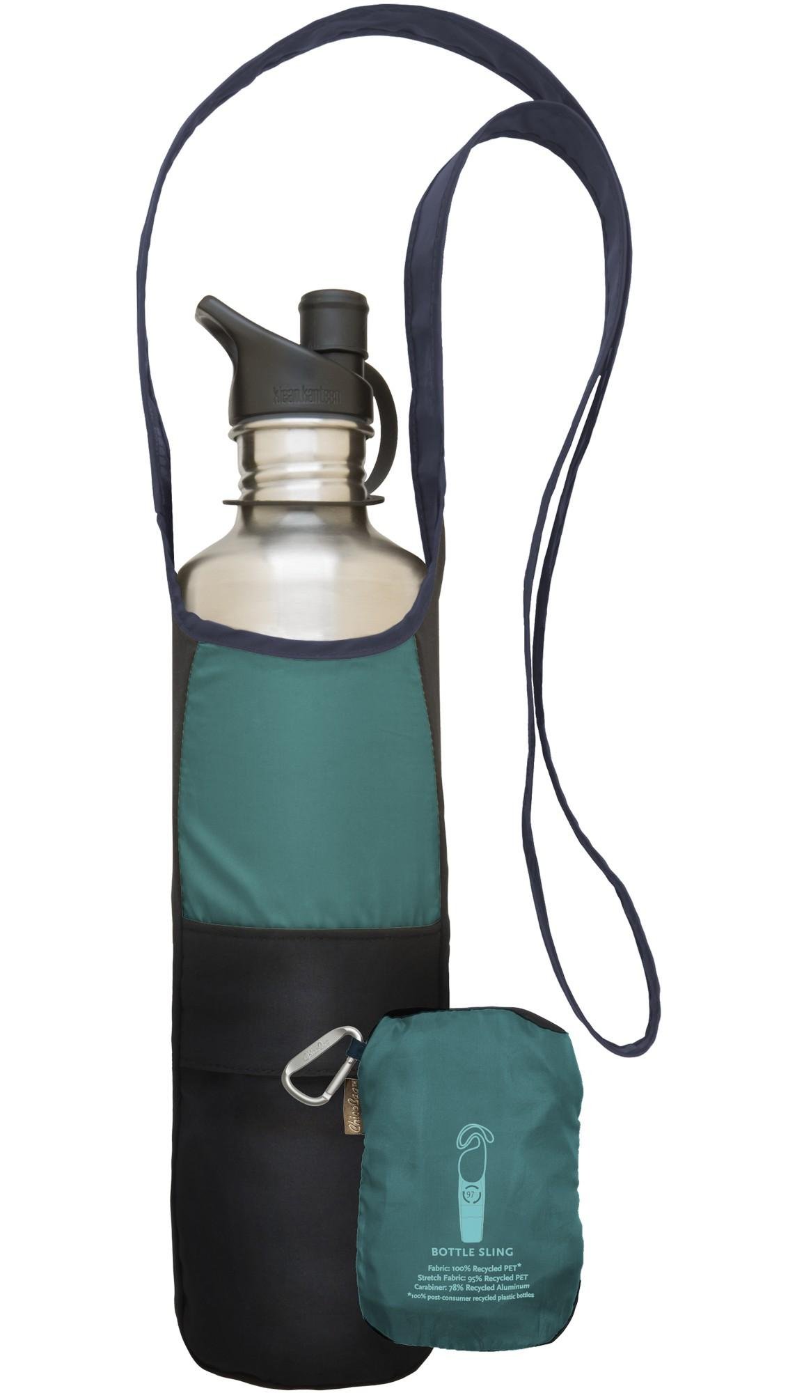 ChicoBag Bottle Sling rePETe with Pouch, Glacier, 4.5 x 10-Inch Bag/4.5 x 6-Inch Pouch