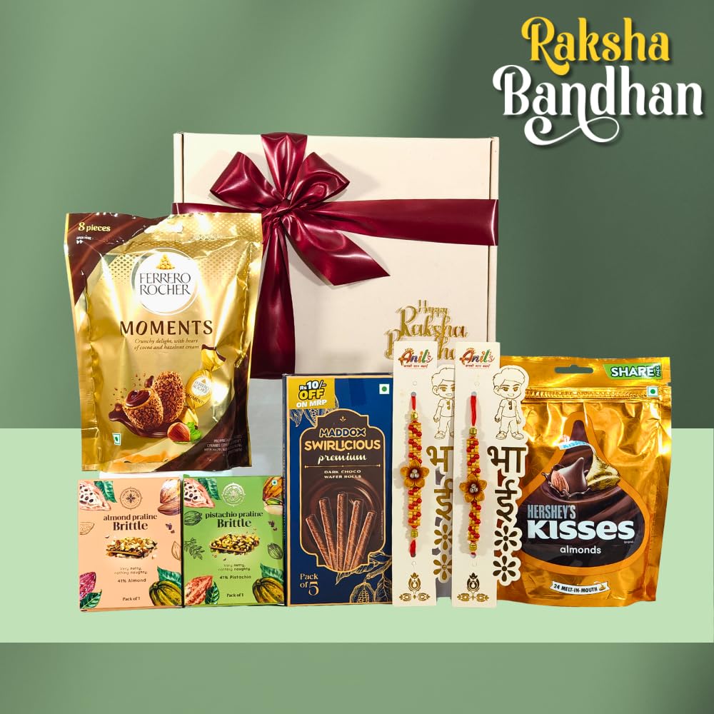 The Gift Tree Rakhi Combo with Brittle, Wafer & Chocolates – Sweet Box for Friends, Family & Corporate Use