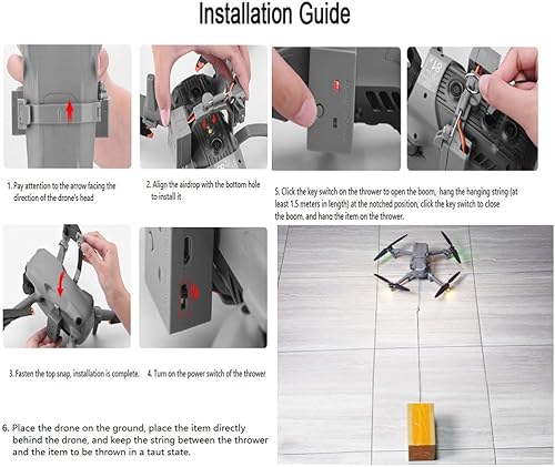Miniatura 6 de Sistema Airdrop para DJI Air 3 Dispositivo de transporte de entrega de carga útil para drones Pesca Regalo de boda Accesorios de caída de aire