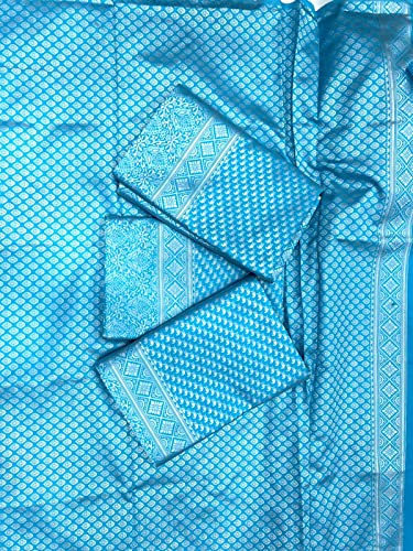 Image of ZECVA Women's Art Lichi Indian Traditional Style Silk Saree With Unstitched Blouse Piece