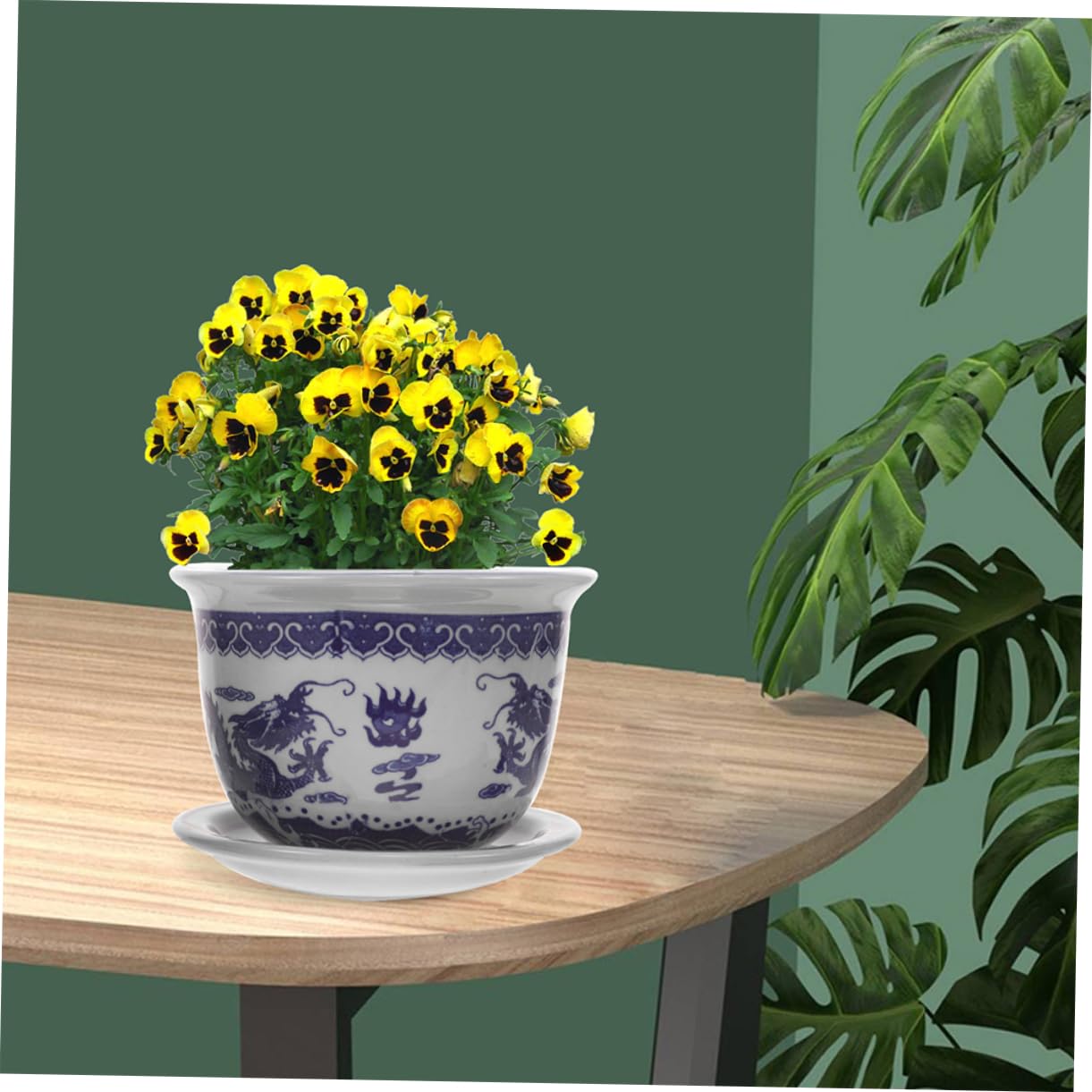 Fioriera Ceramica Decorativa Per Piante Grasse Vaso Ceramica Per Piccole Succulente Con Vassoio Design Nordic Per Casa e Ufficio