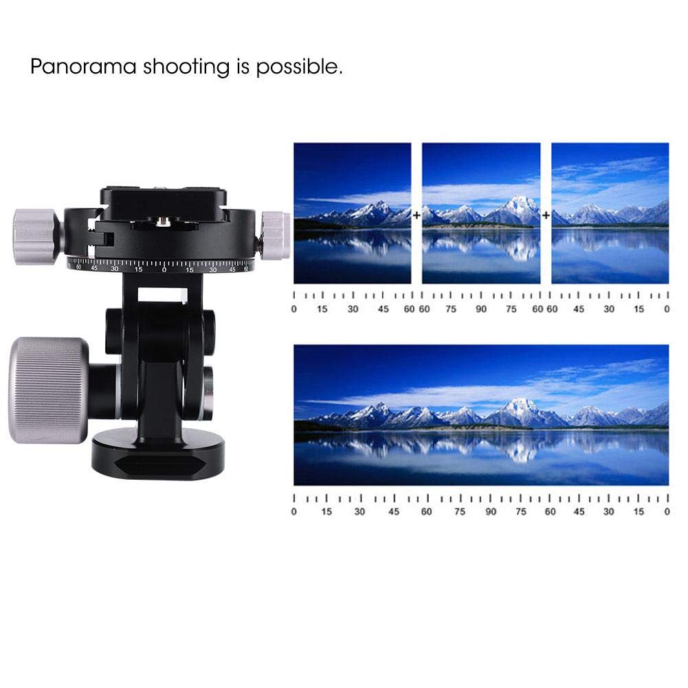 EBTOOLS Tête de TréPied Panoramique VH-10, Alliage D’Aluminium avec Une éChelle de 70 mm Clé Hexagonale Interne