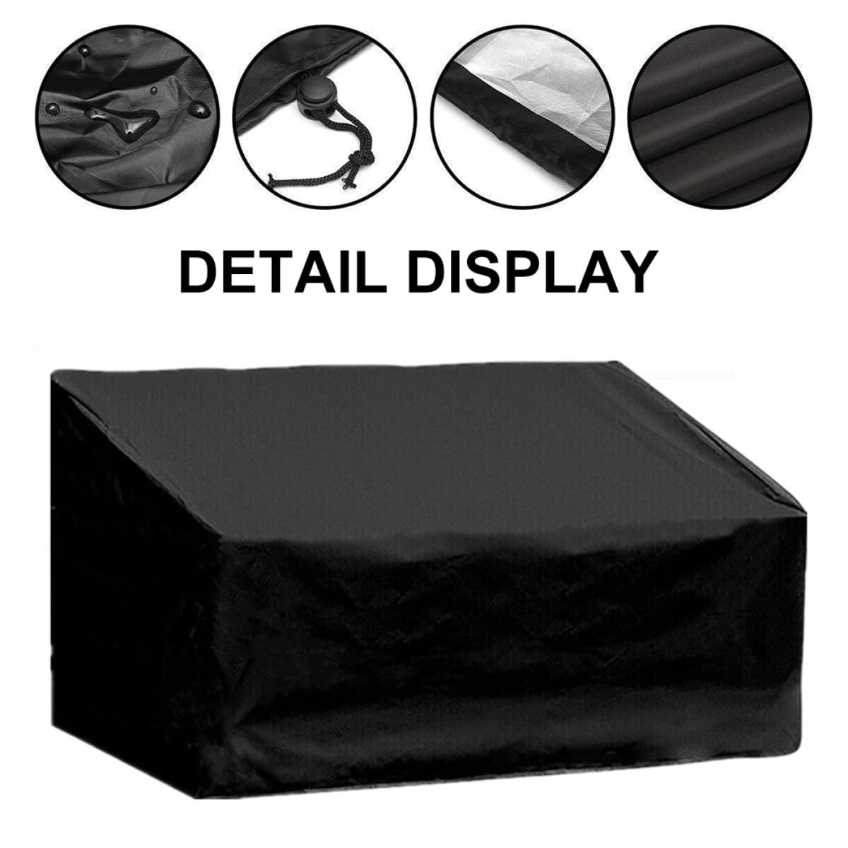 TOYANDONA Copertura Protettiva per Panchine da Giardino Nero Oxford Antirughe Anti-uv per Mantenimento Esterno