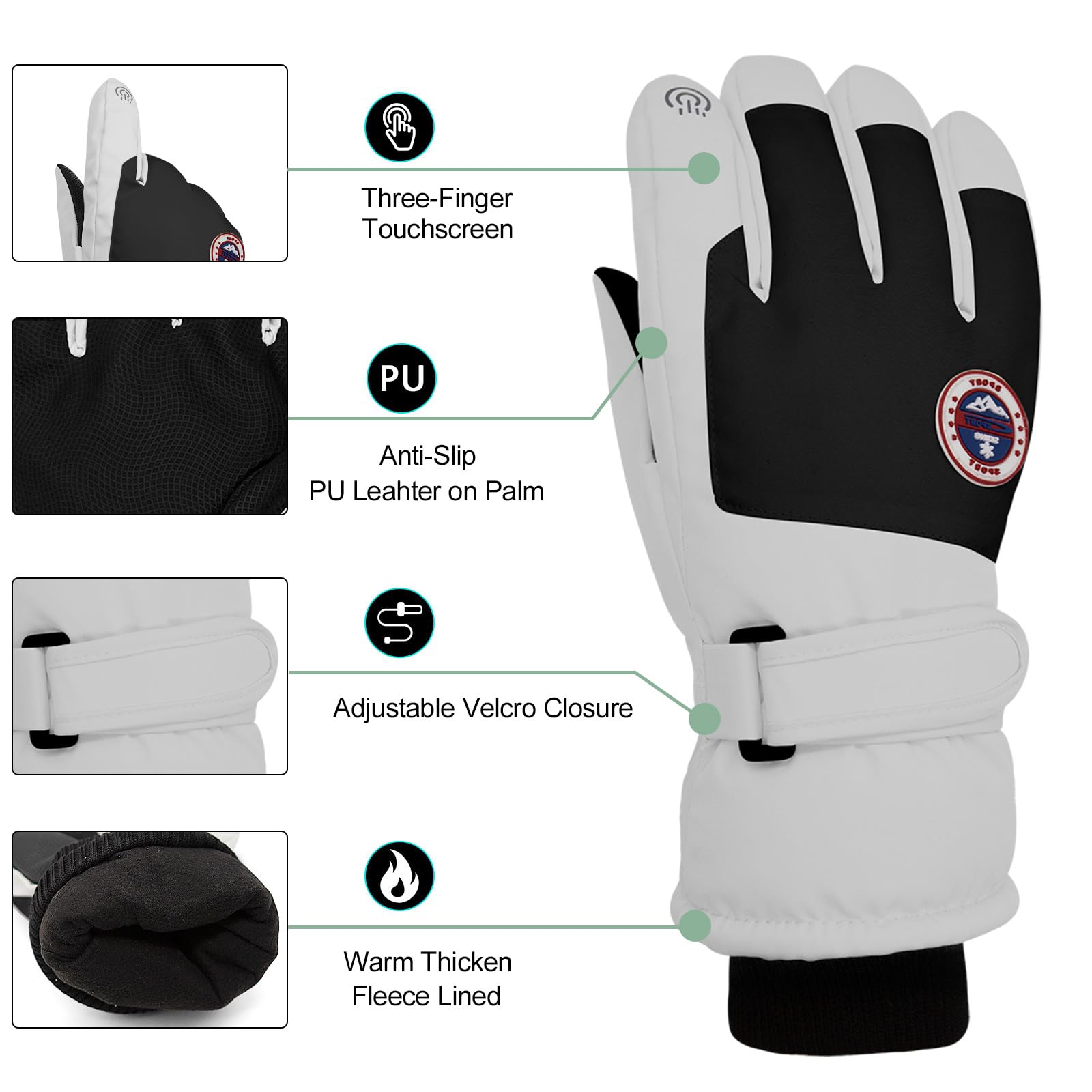 Long Keeper Guantes Esquí Impermeable Nieve Táctiles Térmicos Cortavientos Hombre Mujer