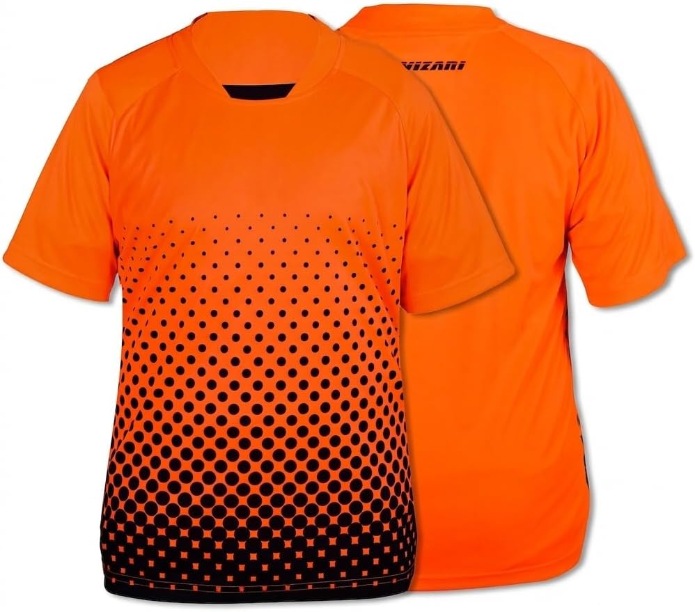 Vizari Ventura Short Sleeve Goalkeeper Goalie Jersey - Moisture-Wicking, Lightweight, and Sublimated Design for Soccer Keepers Both Youth and Adults | Neon Orange/Black, Size Adult X-Large