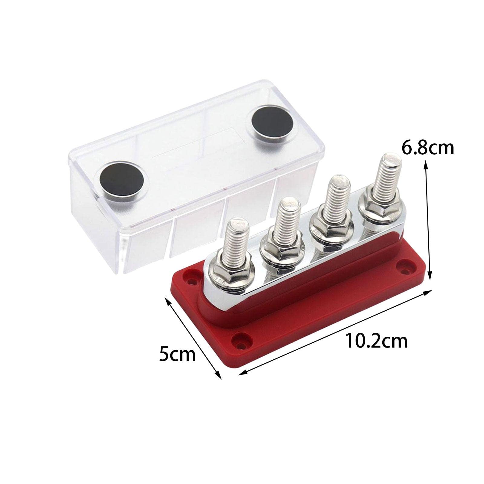 Bloc de distribution d'alimentation pour barre de bus 48 V CC avec couvercle pour voiture automobile, rouge, 10,2 x 5 x 6,8 cm