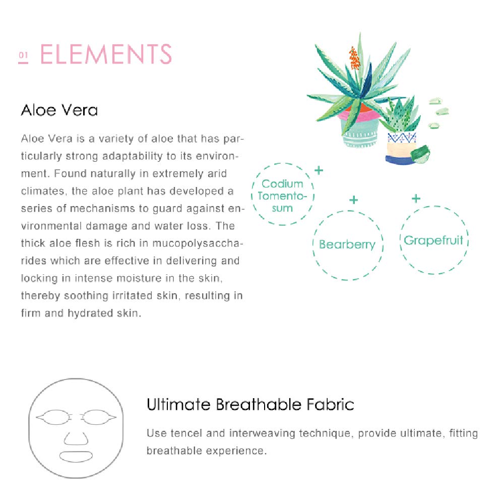 My Beauty Diary-Aloe Vera Soothing Facial Mask, Hydrating and Soothing, Refreshing Water Serum Face Sheet Mask for Quick Absorption and Natural Look (8 Combo Pack) - Image 3