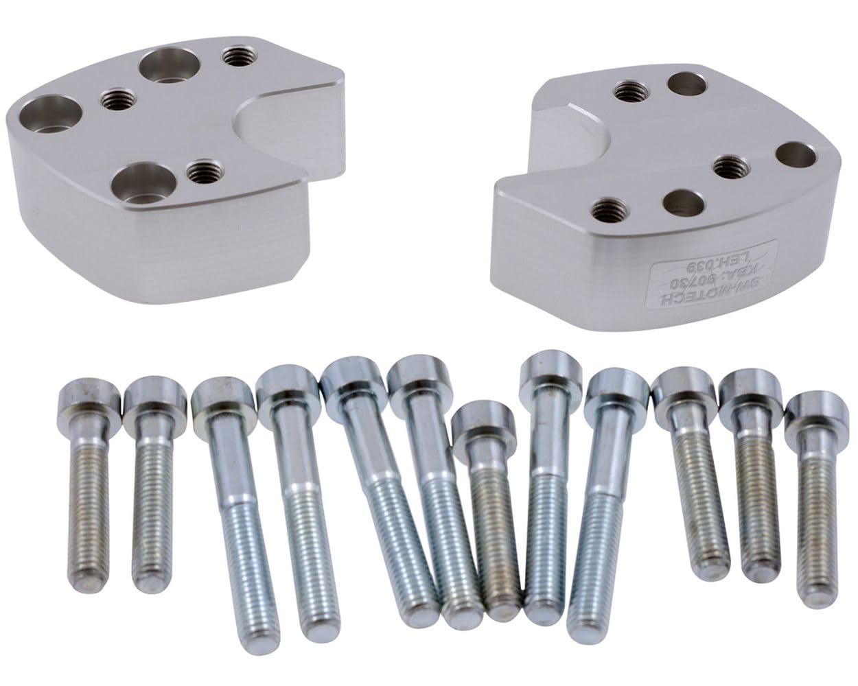 SW Motech Lenkererhöhung 27 mm silber, kompatibel mit Yamaha FJR 1300 01-05