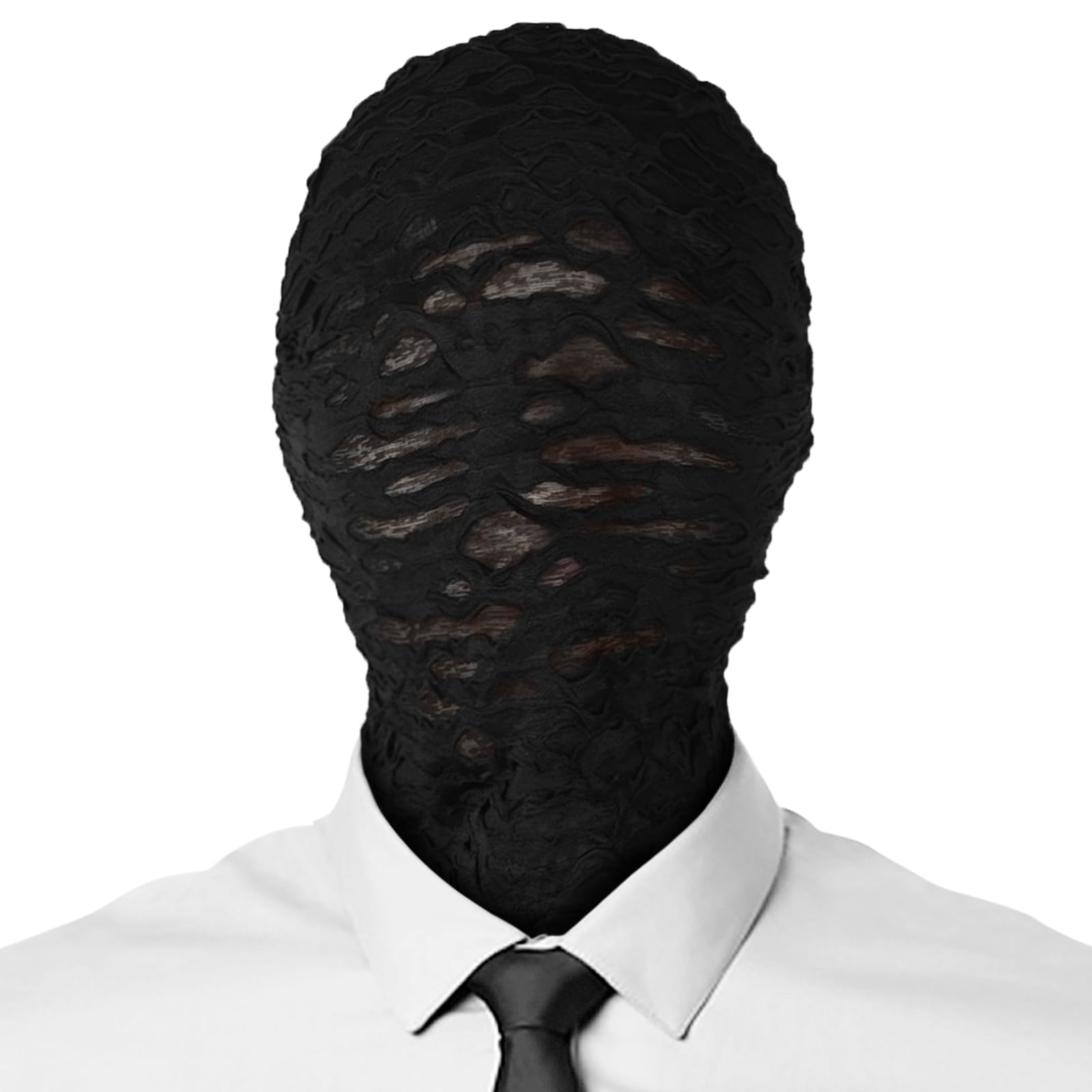 VZQI 2 Pieces Full Face Mask 2nd Skin Masks Halloween Cosplay Spandex Black Hood for Unisex Cloth