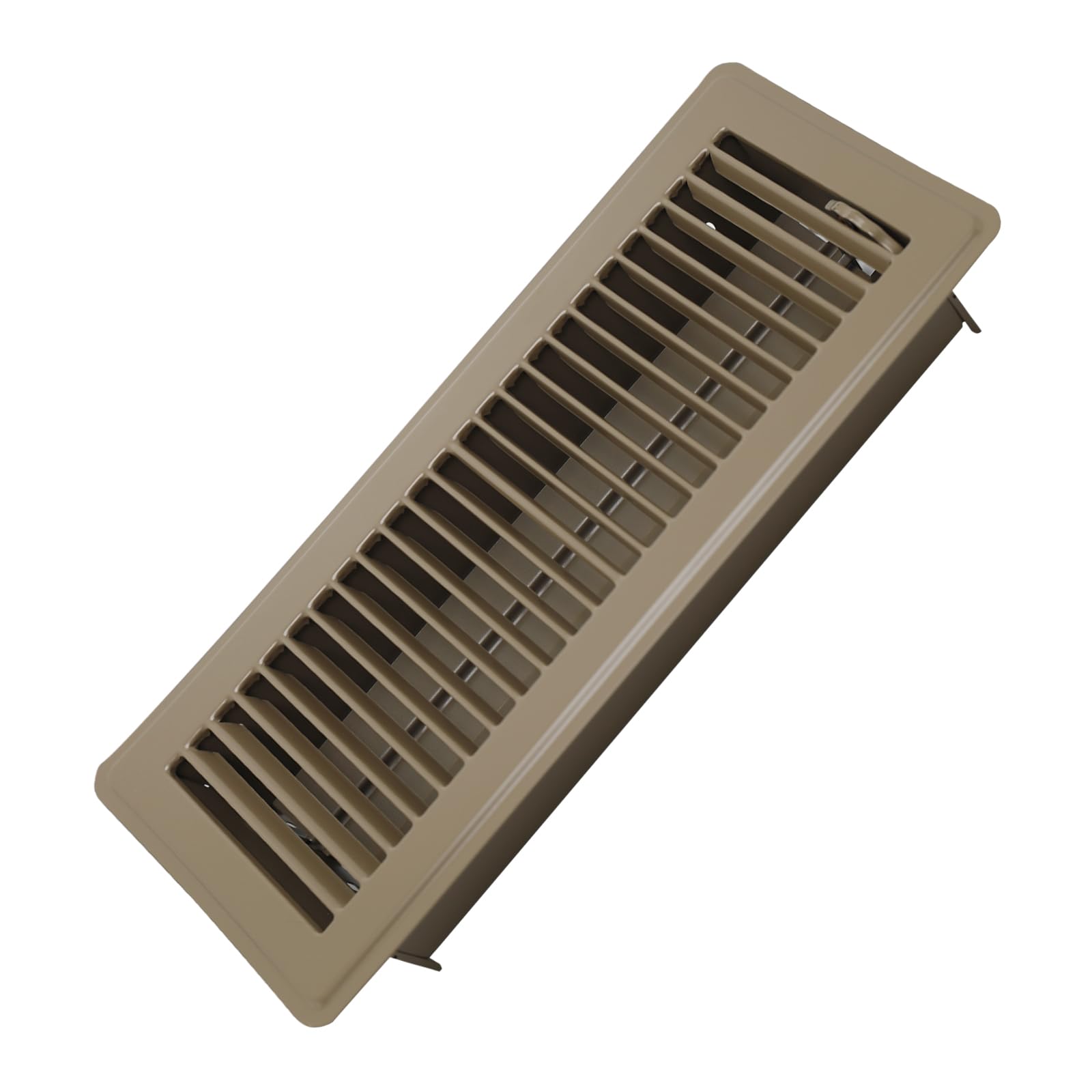 4" x 12" Floor Register - Heavy Duty Steel Walkable Floor Vents - Easy Adjust Air Supply Lever - Vent Covers for Home (Brown)