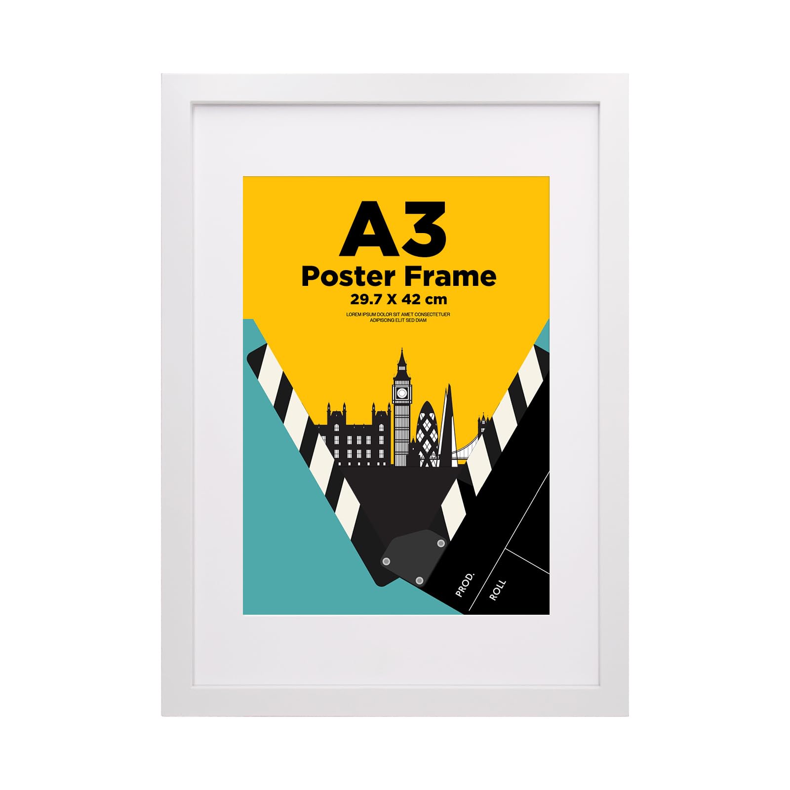 Egofine White A3 Frame,100% Solid Wood With A4 Mat,A3 Picture Frame,A3 Photo Frames With Plexiglass,A3 Poster Frames For Wall Mounting,29.7X42cm Certificate Frame For Portrait,