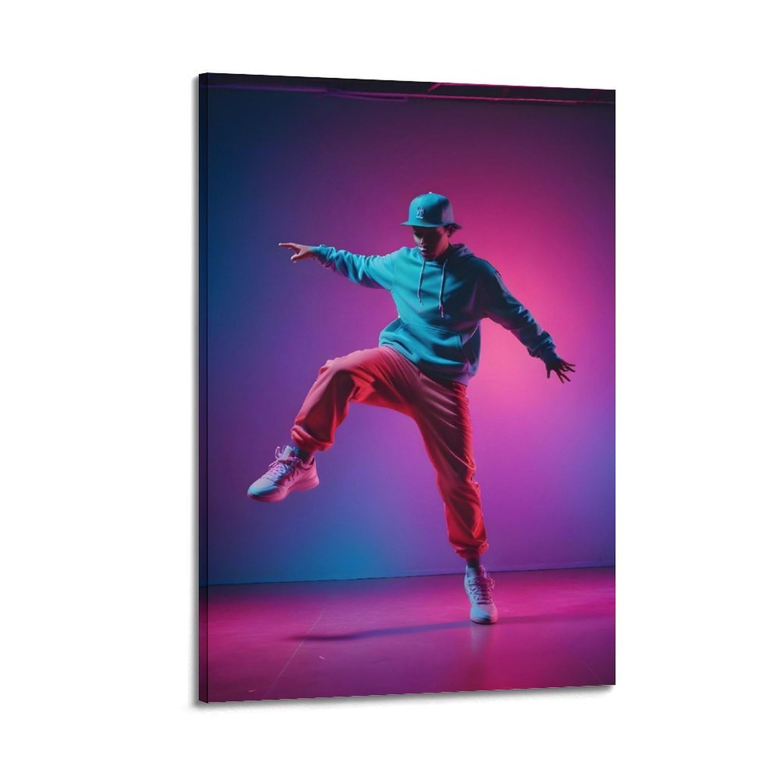ZLQYHW Poster con ballerino hip hop, street dance B-boy, su tela, decorativo, per camera da letto e per la famiglia, 40 x 60 cm
