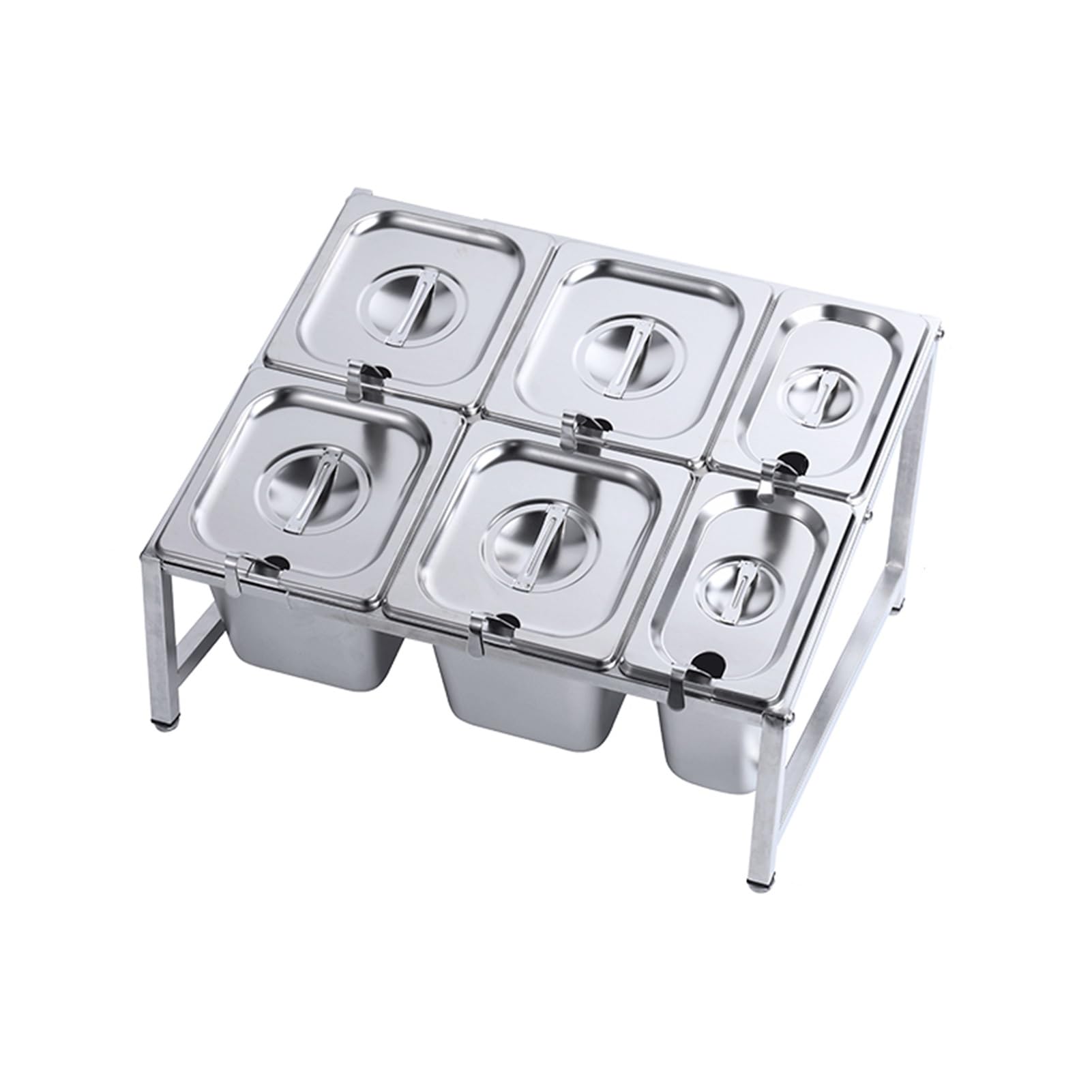 GTHTUHFD Pizza Topping Station, Stainless Steel Countertop Food Dispenser, Telescopic Condiment Organizer For Prepping Ingredients And Toppings ,Silver-P-44.5X34.7X25.4CM
