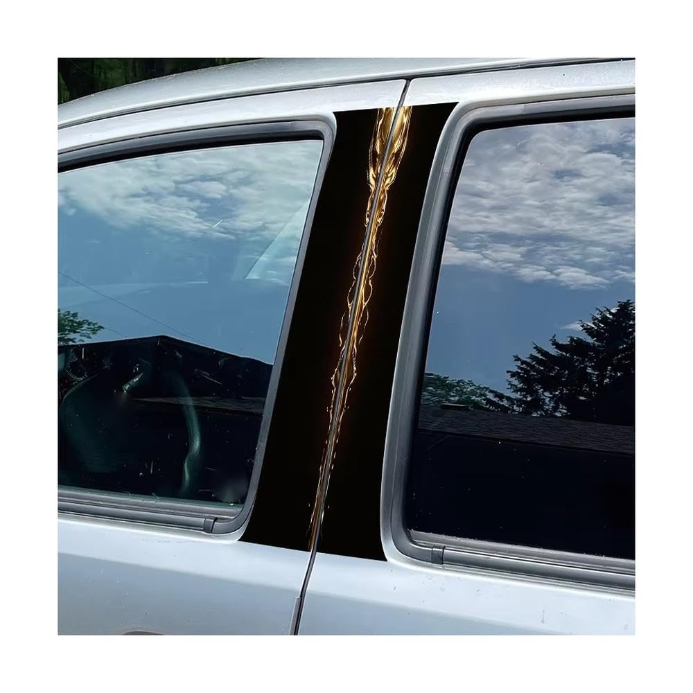 Bertdcx One Color Flowing Gold Glossy Material Protective Film Door Pillar Window Trim Anti Scratch Sticker Auto Parts