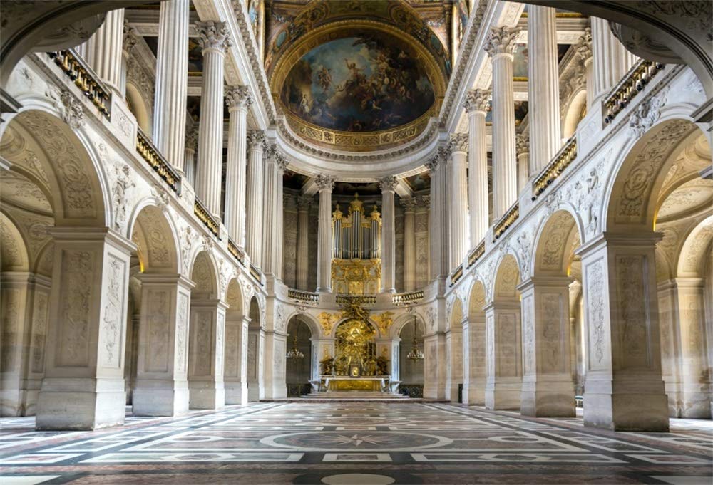 AOFOTO 10x7ft Paris Palace of Versailles Backdrop for Wedding Photography Vinyl France Museum Landmark World Heritage King's Chapel Interior Altar