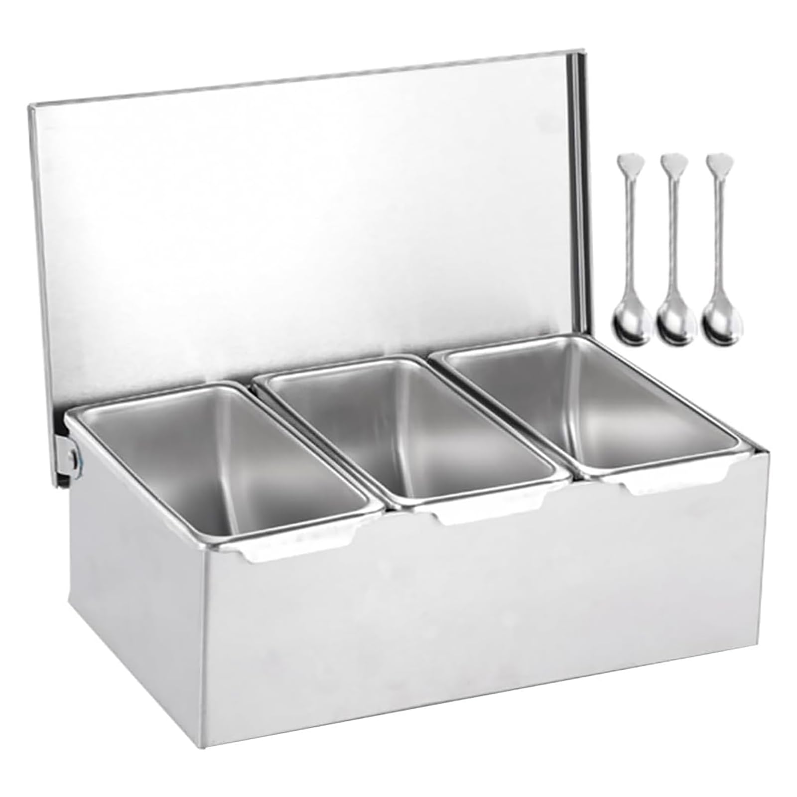 Set di 6 ripiani da cucina con vassoi e cucchiaio, soluzione organizzata per un facile accesso e una sistemazione ordinata, perfetto per uso domestico e ristorante