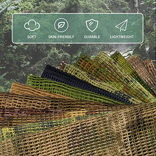 Hyout Tactical Military Neck Scarves Woodland Camo Scarf Sniper Veil Desert Shemagh For Wargame Outdoor Sports, Medium Size #TOP4