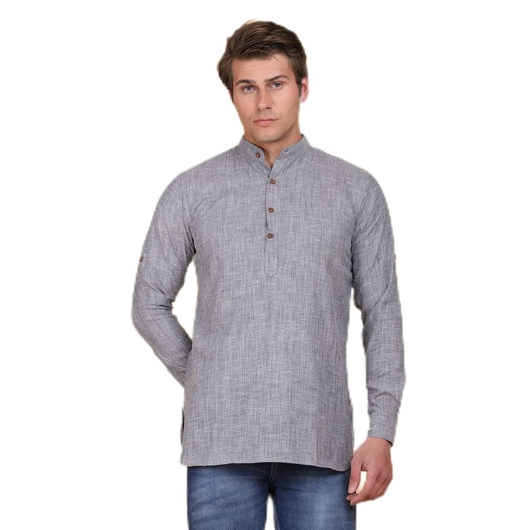 Men Slim fit Kurta Shirt-image-44