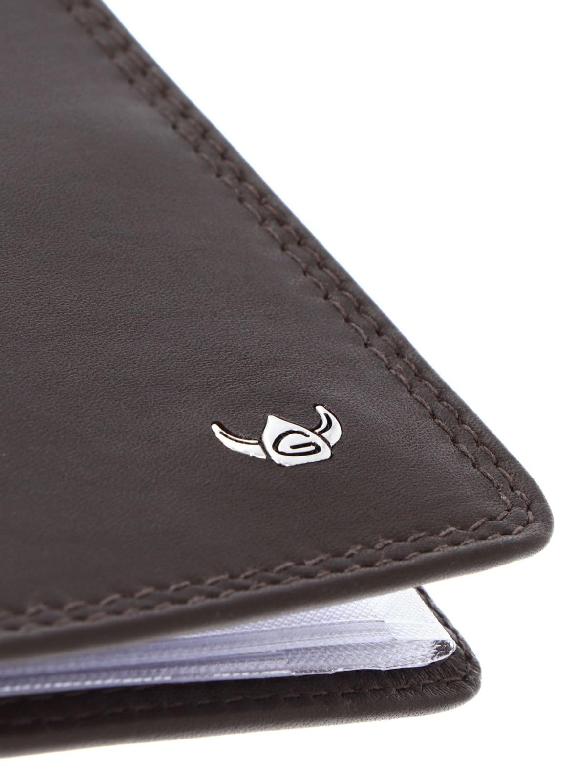 Golden Head Polo RFID Protect ID Wallet, ciemnobrązowy, Einheitsgröße, Klasyczny, elegancki z charakterystycznymi podwójnymi szwami.