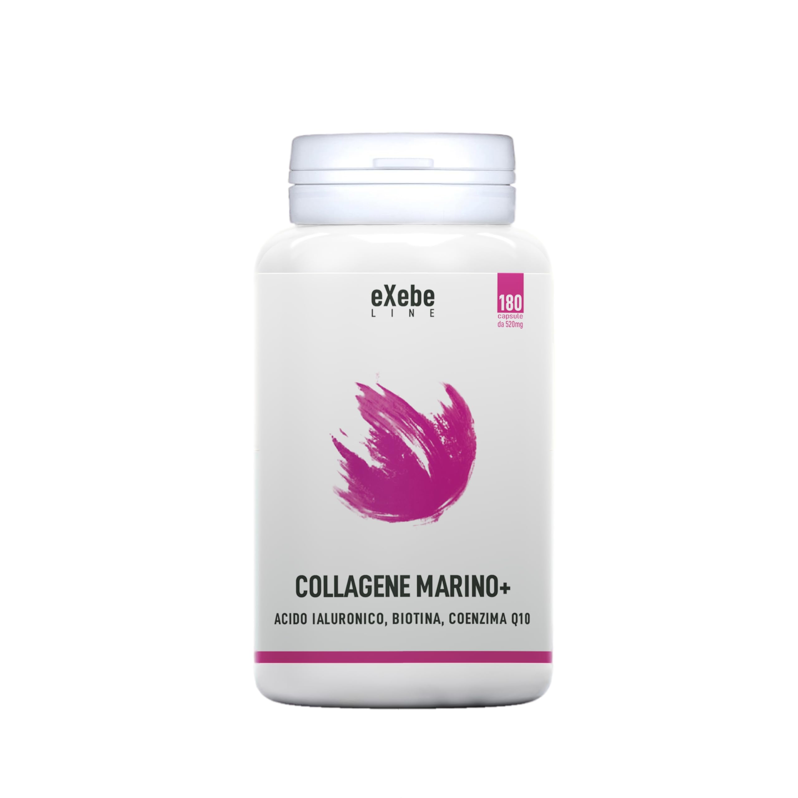 Exebe Line 180 Capsule Collagene Marino 2.200 mg, Acido Ialuronico 200 mg, Bioti