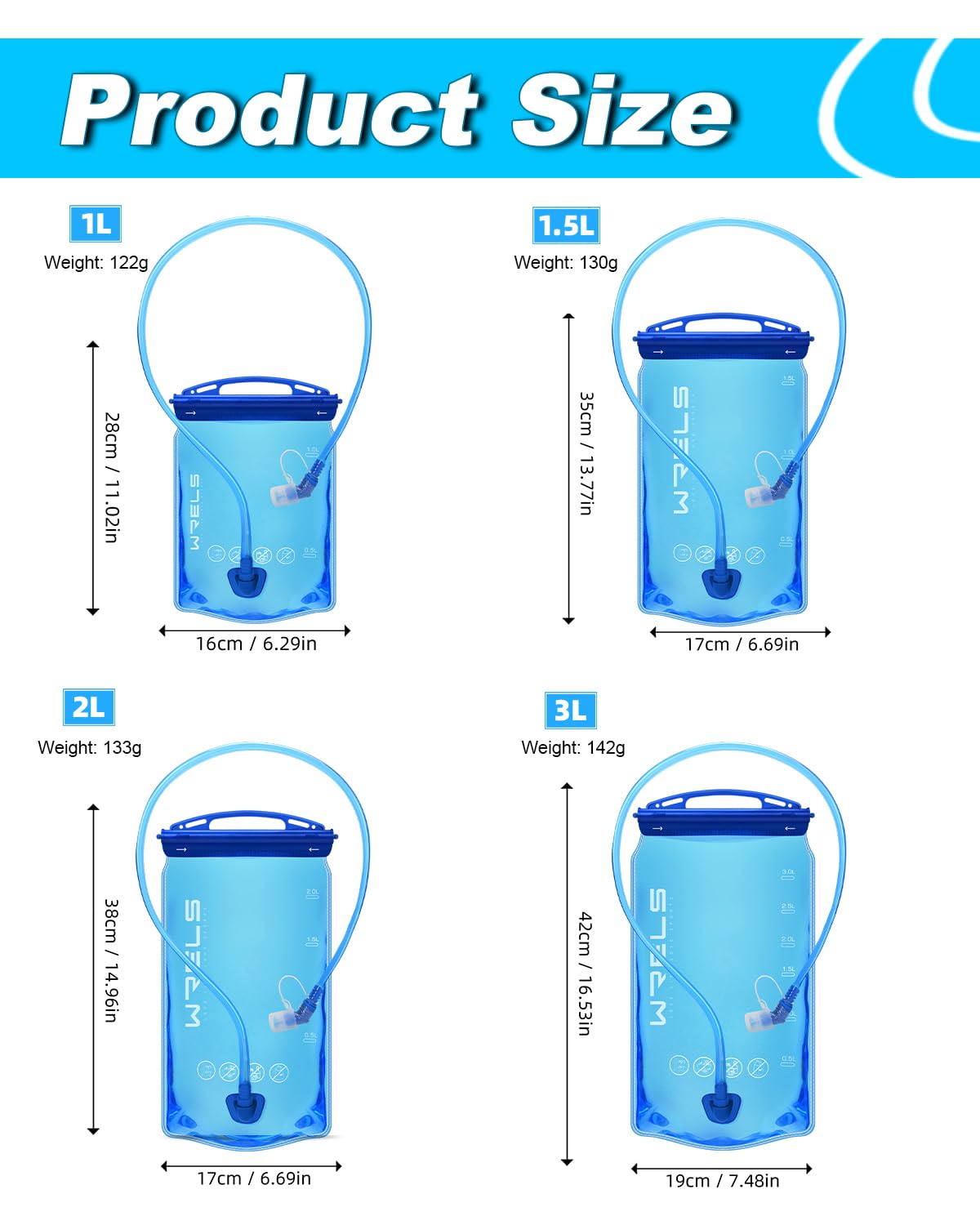 DKDDSSS 2 Stuks Hydratatieblaas Waterblaas 1l, Lekvrije Waterreservoir, Waterreservoir met Grote Opening, Zachte Waterfles Hardloopwaterzak, Sport Reisreservoir Hydratatie Rugzak Wandelen