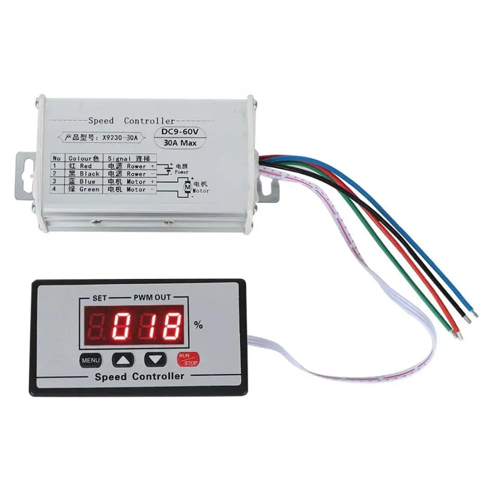 Regolatore di velocità del regolatore del motore CC a spazzola PWM Regolatore del regolatore della velocità del motore con display digitale 30A for bicicletta elettrica