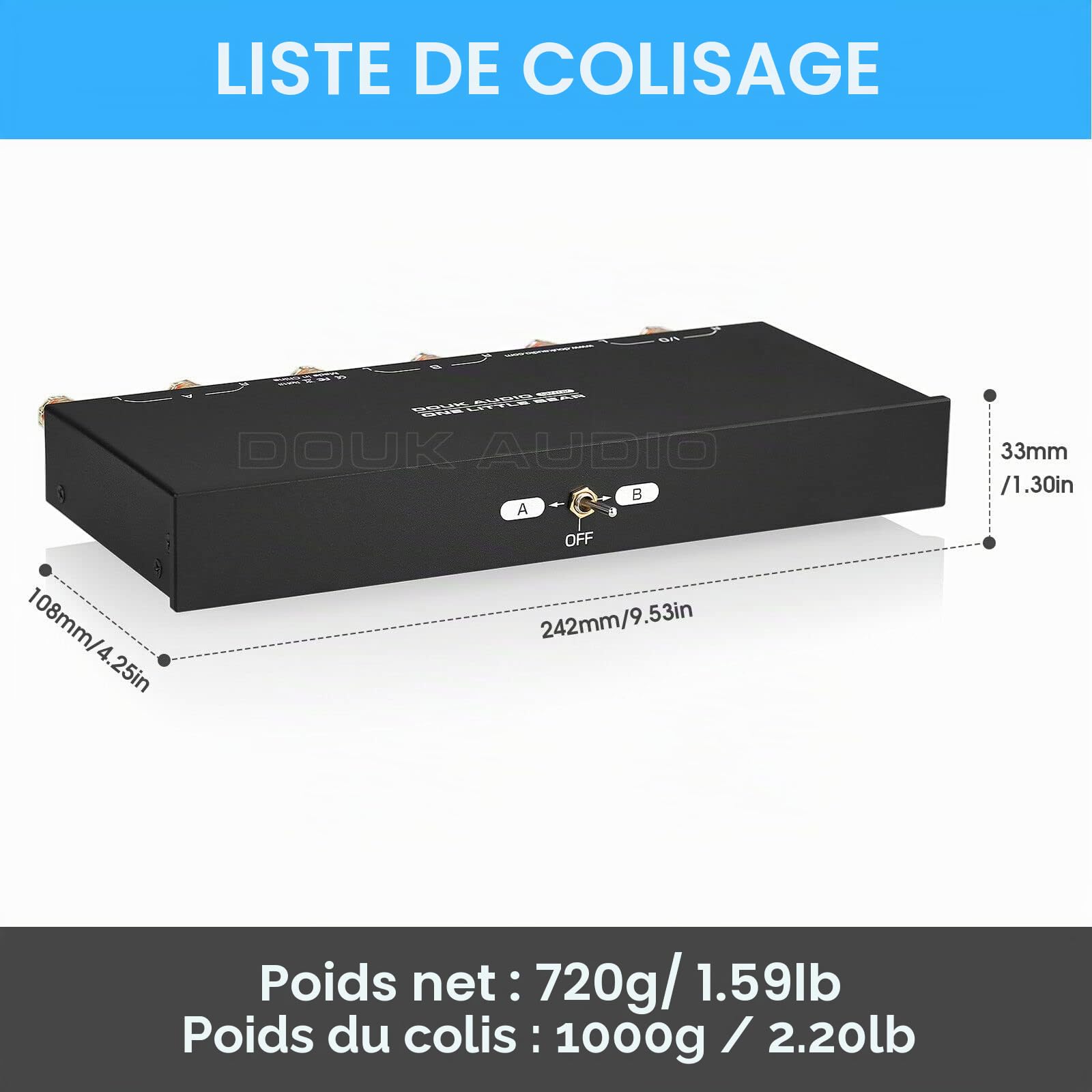 Amplificateur 2 zones / boîte de sélection de haut-parleur - Commutateur audio passif pour systèmes stéréo domestiques (SP102)