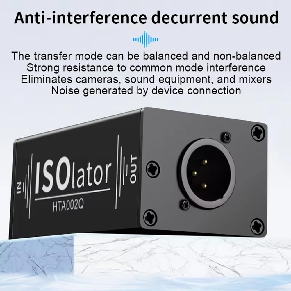 Aislador de Audio XLR, Filtro de Ruido, Supresor de Ruido, Aislador de Señal de Audio para Eliminador de Común.