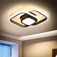 Luminária de Teto Led Moderna,Plafon Teto Pendente Led Sobrepor 3 Cores,Luz de Led Branco Quente e Frio Banheiro Quarto Escritório (Quadrado)