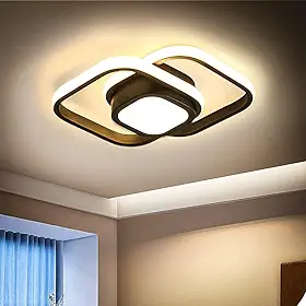 Luminária de Teto Led Moderna,Plafon Teto Pendente Led Sobrepor 3 Cores,Luz de Led Branco Quente e Frio Banheiro Quarto Escritório (Quadrado)