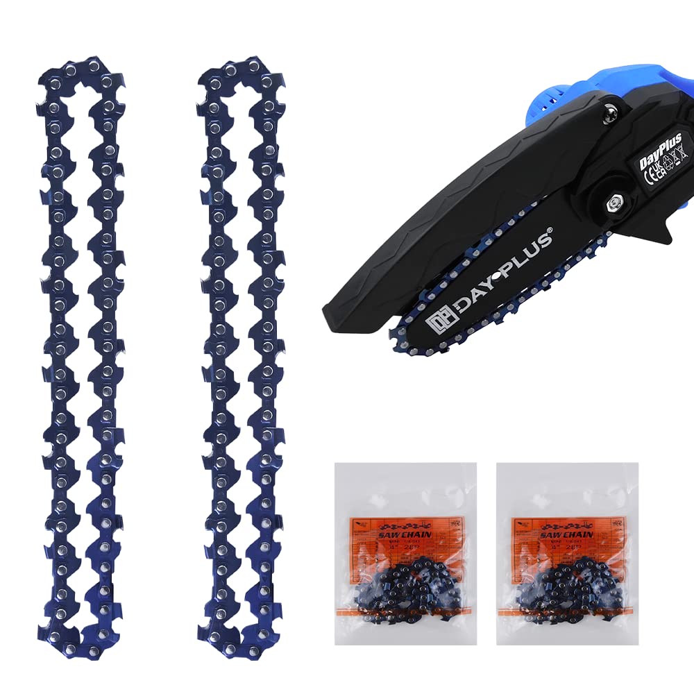 2PCS 4 Inch Chainsaw Chain Mini Chainsaw Chain Replacement Portable for 4-Inch Handheld Electric Portable Chainsaw, 1/4C Models Pulling Power ≥ 2000N