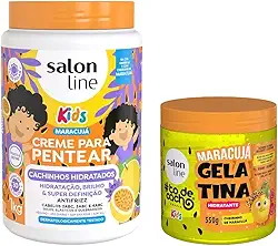 Salon Line, Kit Creme para Pentear Cachinhos Hidratados + Gelatina de Maracujá, Vegano - Cabelos Ondulados, Cacheados e Crespos, 2 Unidades