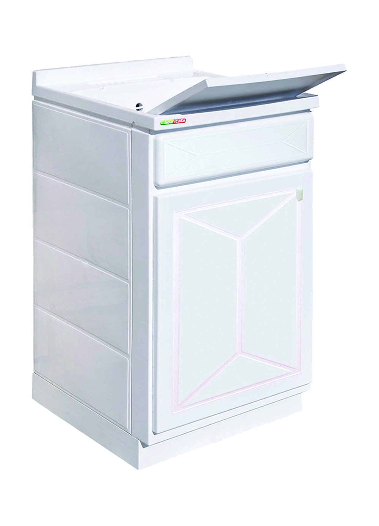 LAVATOIO IN RESINA 45X50X90 MOBILE+VASCA+ASSE RESINA+SIFONE( IN KIT DI MONTAGGIO)