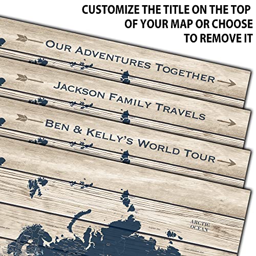 Personalized Push Pin World Map On Canvas With Rustic Woodgrain Background, 3 Sizes, Travel Map With Pins, World Map Pin Board World Maps For Wall Push Pin, Best Gift For People Who Travel Gift #TOP3