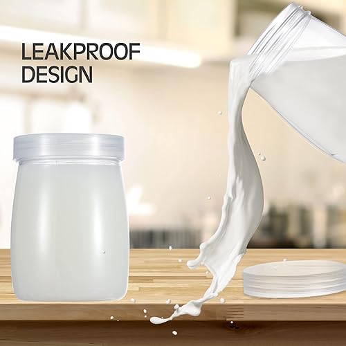 Miniatura 5 de Sabary Paquete de 60 tarros de plástico de 5 onzas con tapas, recipientes reutilizables a granel, tarros de boca ancha, pequeños frascos de especias