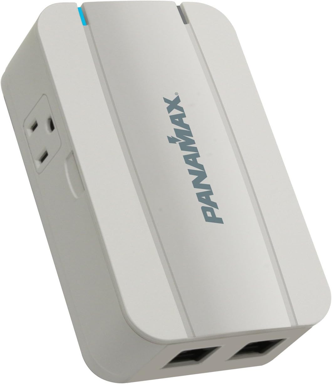 Panamax 2-Outlet Wall-Mounted Surge Protector with Telephone/LAN Protection