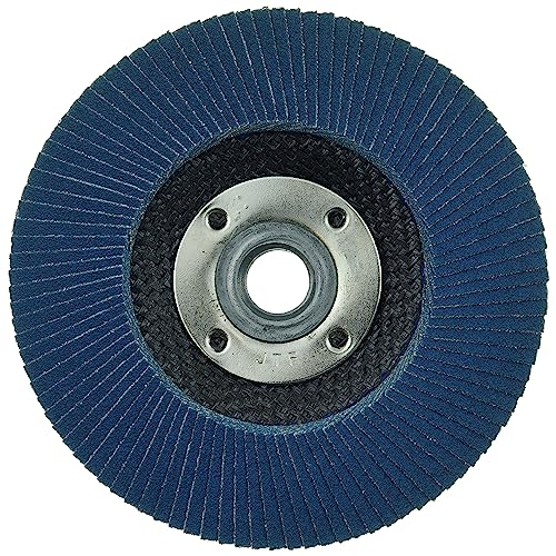 Image of Weiler 50699 4-1 /2 inch Tiger Disc Abrasive Flap Disc, Flat (TY27), Phenolic Backing, 120Z, 5 /8 inch-11 UNC Nut (Pack of 10)