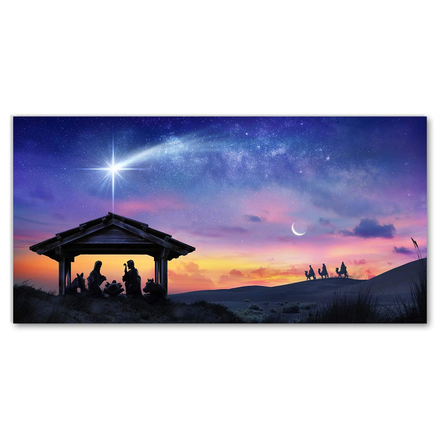 Tableaux pour la Mur Tulup Impression sur Toile de Noël Stable Jésus 140x70 cm