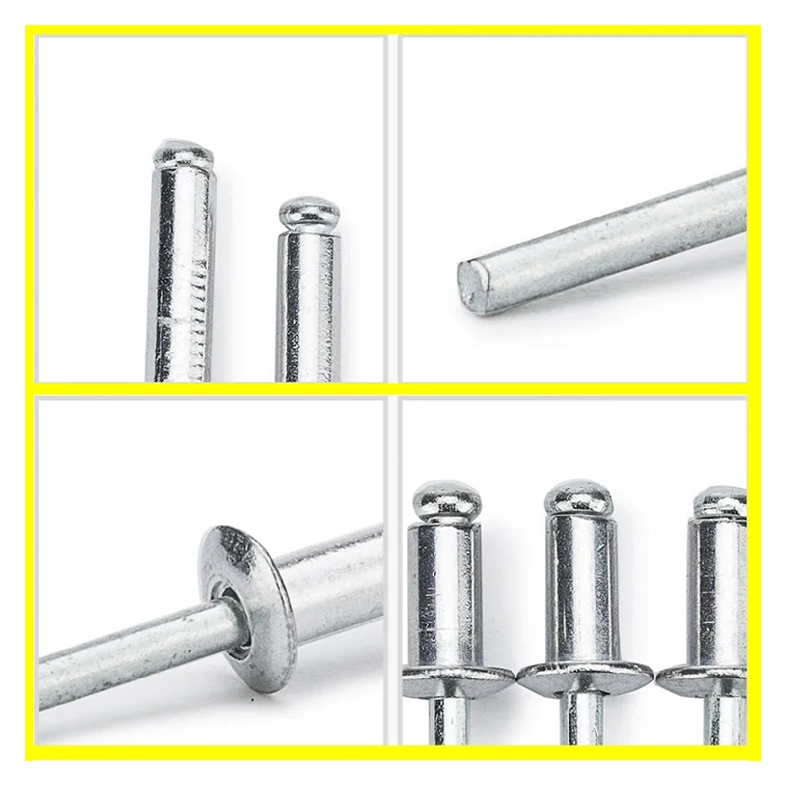 remaches ciegos, Remache ciego de cabeza redonda aluminio, M2,4,8, M3,2,6, M4, M5, M6, mandril acero, ancla tracción, escape tipo cúpula(6mm,M2.4 (50Pcs))
