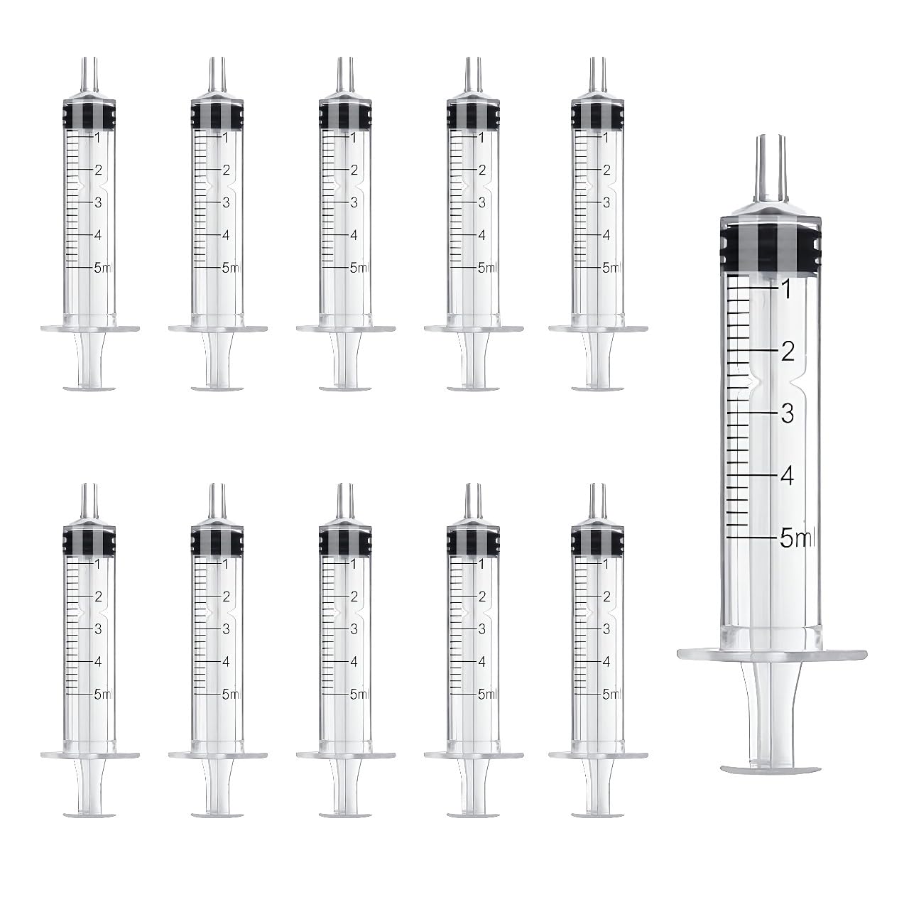 Medi+Express 5ml Luer Slip Tip Syringes Pack of 100 - Sterile Individually Sealed Medicine Syringe | Silicone Oil & Rubber Free Without Needle